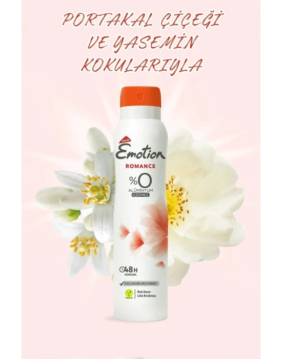 Emotion Romance Kadın Vegan Deodorant 150 Ml Hızlı Kurur, Leke Bırakmaz