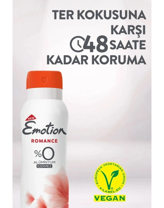 Emotion Romance Kadın Vegan Deodorant 150 Ml Hızlı Kurur, Leke Bırakmaz