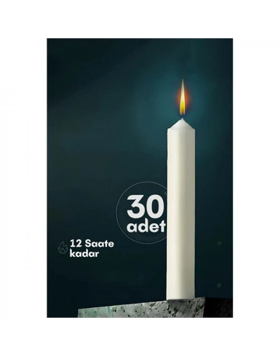 Klasik Mum 30 Adet - Kokusuz Mum