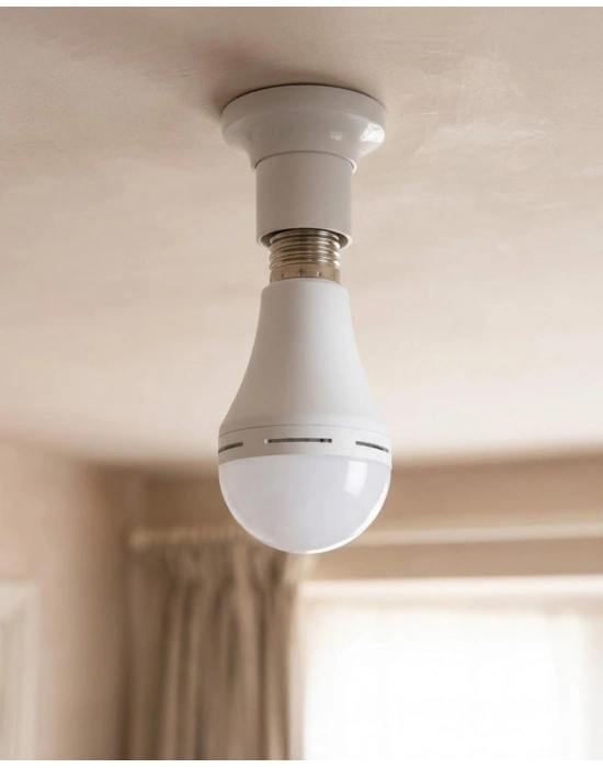 Enerji Tasarruflu Şarjlı Ampul 35W Soğuk Beyaz E27 Duy Yüksek Performans