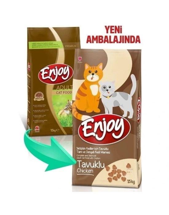 Enjoy Tavuklu Yetişkin Kedi Maması 15 Kg