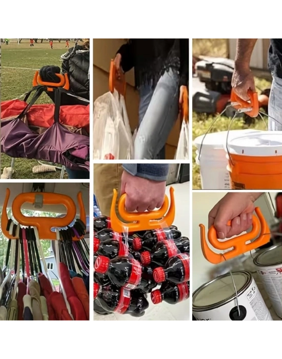 ®  Ergonomik Poşet Taşıma Aparatı – Ağır Yük Taşıyıcı Tutacak, Elden Kesme Yapmayan Kolay Taşıma Kancası, Market ve Alışveriş Çantası Taşıyıcısı