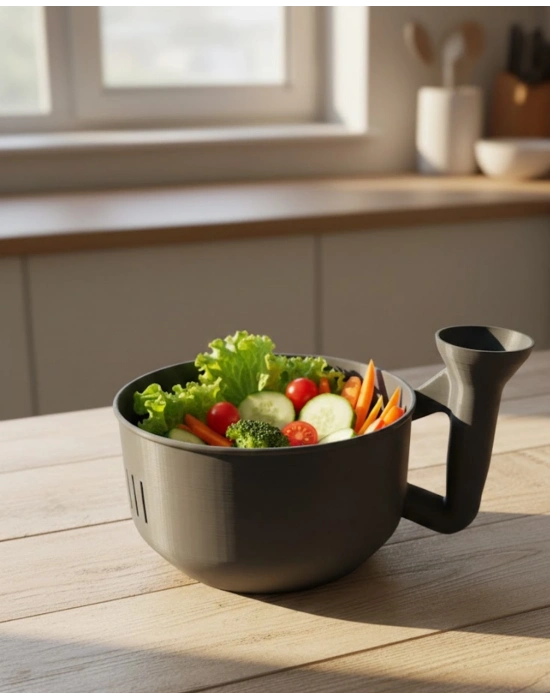 ® Ergonomik Saplı Sebze Süzgeçli Yıkayıcı Çok Amaçlı Mutfak Ürünü