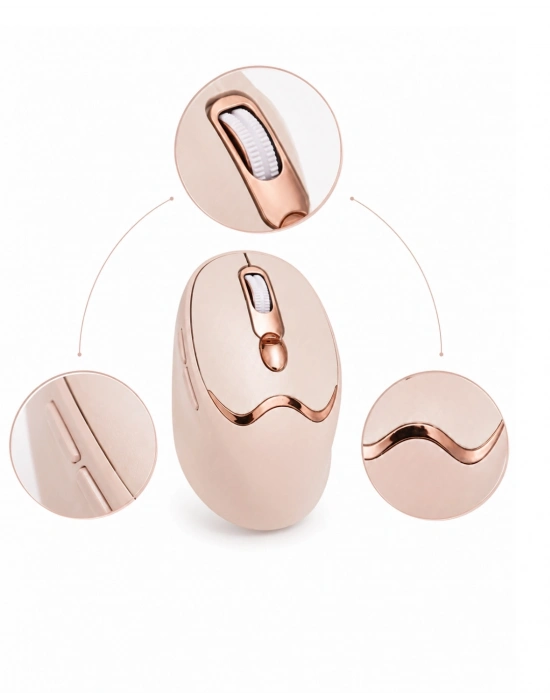Ergonomik Tasarımlı Kablosuz Mouse Bluetooth ve USB Alıcılı