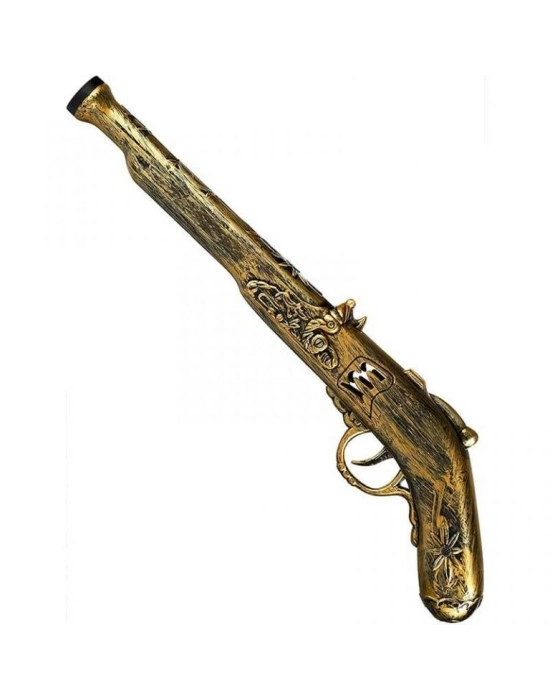 ® Eskitilmiş Desenli Plastik Oyuncak Korsan Tabancası 40 cm