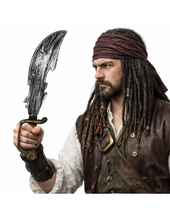Eskitme Detaylı Plastik Korsan Kılıcı 45 cm