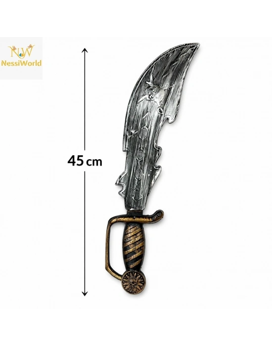 Eskitme Detaylı Plastik Korsan Kılıcı 45 cm