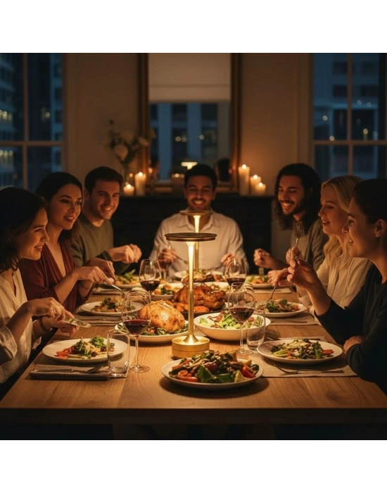 ®  Eskitme Gold Kasa Dokunmatik Şarjlı Masa ası – 3 Renk Işık Modlu, LED Aydınlatmalı, Modern & Dekoratif Abajur