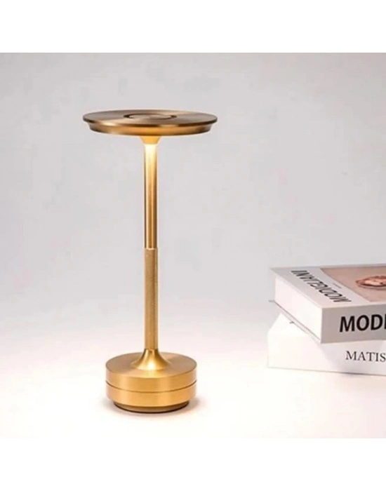 ®  Eskitme Gold Kasa Dokunmatik Şarjlı Masa ası – 3 Renk Işık Modlu, LED Aydınlatmalı, Modern & Dekoratif Abajur