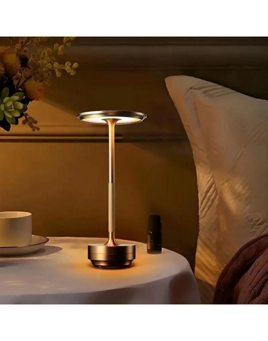 ®  Eskitme Gold Kasa Dokunmatik Şarjlı Masa ası – 3 Renk Işık Modlu, LED Aydınlatmalı, Modern & Dekoratif Abajur