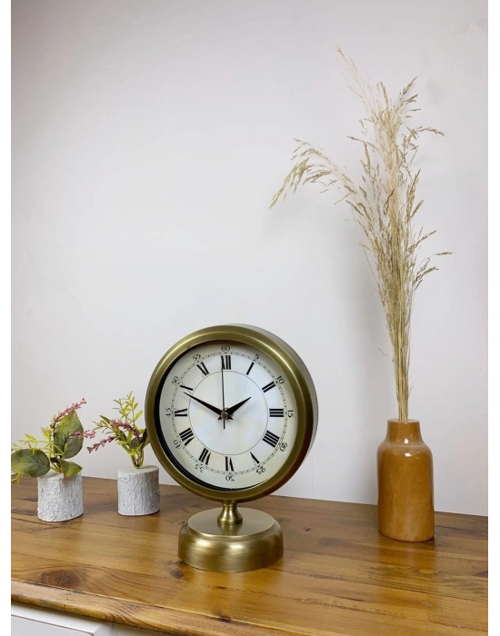 ® Eskitme Metal Anka Masa Saati 25×20 cm