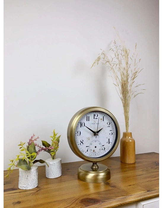 ® Eskitme Metal Masa Saati 25×20 cm