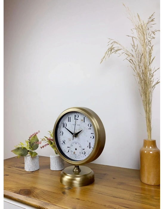 ® Eskitme Metal Masa Saati 25×20 cm