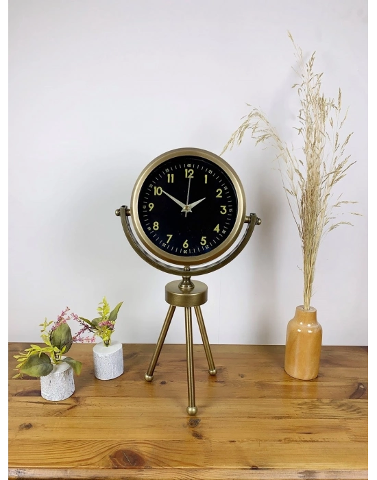 ® Eskitme Metal Mini Tripod Tokyo Masa Saati 45×26 cm