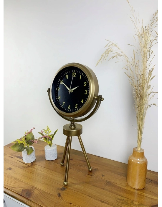 ® Eskitme Metal Mini Tripod Tokyo Masa Saati 45×26 cm