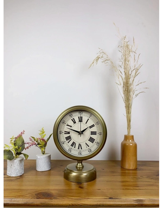 ® Eskitme Metal Orient Masa Saati 25×20 cm