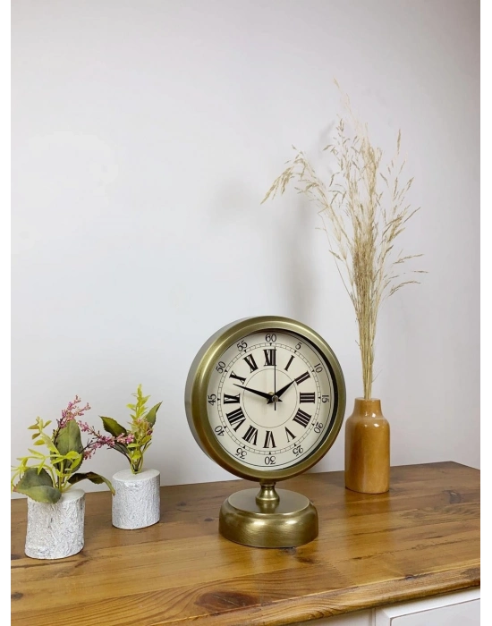 ® Eskitme Metal Orient Masa Saati 25×20 cm