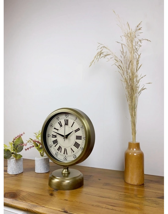 ® Eskitme Metal Orient Masa Saati 25×20 cm