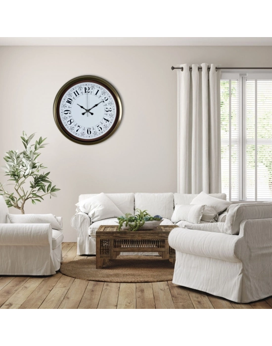 Eskitme Motifli 40 Cm Metal Duvar Saati