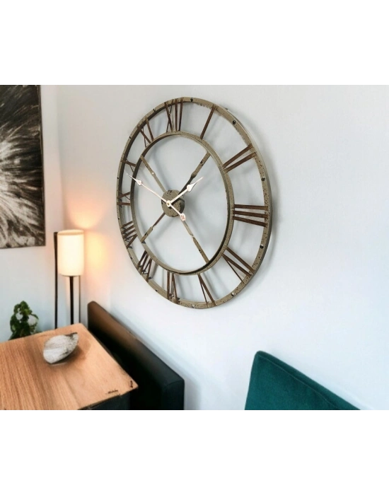 ® Eskitme Stil 73 Cm Duvar Saati