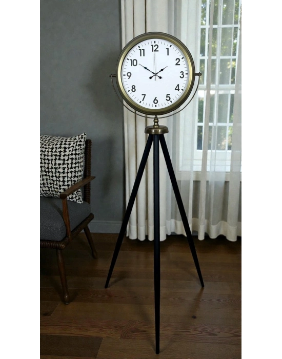 ® Eskitme Tripod Ayaklı Dekoratif Saat