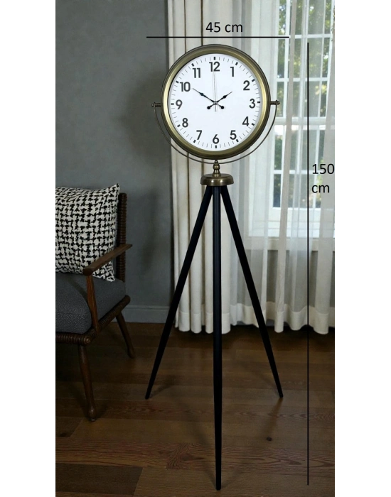 ® Eskitme Tripod Ayaklı Dekoratif Saat