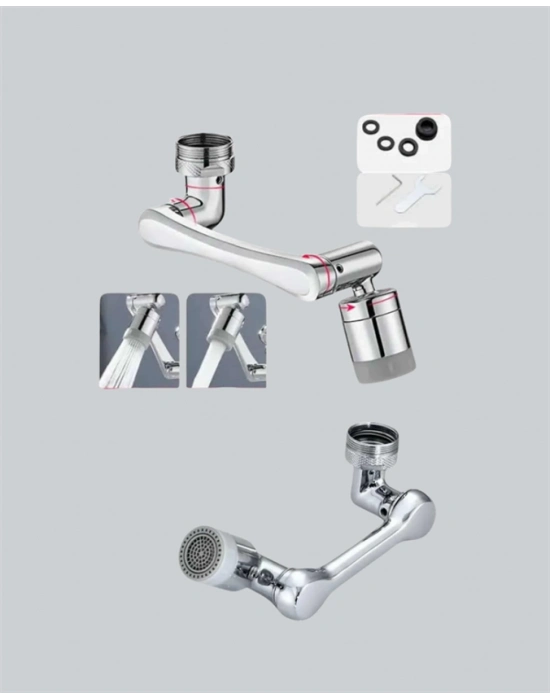 Esnek 1080° Musluk Başlığı 3 Eklemli Hareketli Su Modlu Lavabo Aparatı