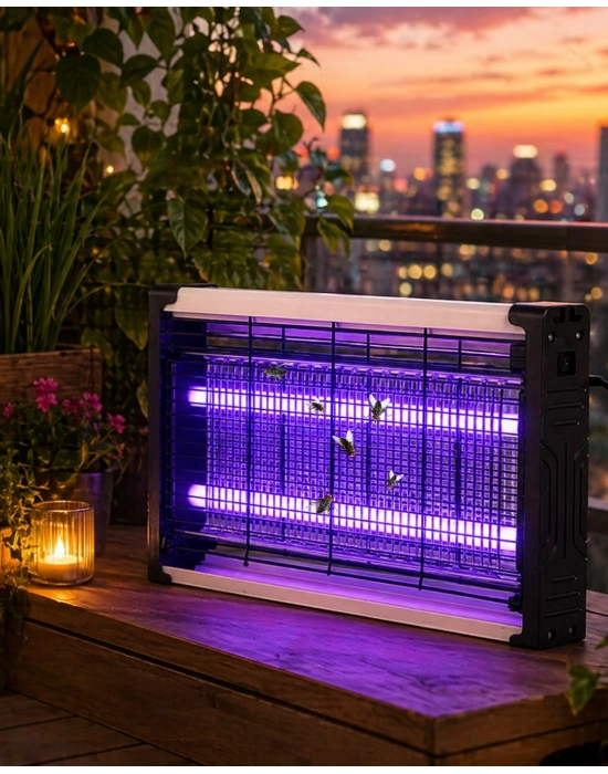 Ev Balkon Mutfak İçin Elektrikli Sinek Savar UV Işıklı Sessiz Lamba