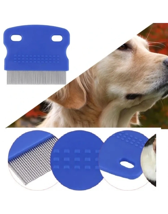 Evcil Hayvan Bakım Tarağı – Kedi Köpek Tavşan İnce Dişli Bit Pire Tarağı