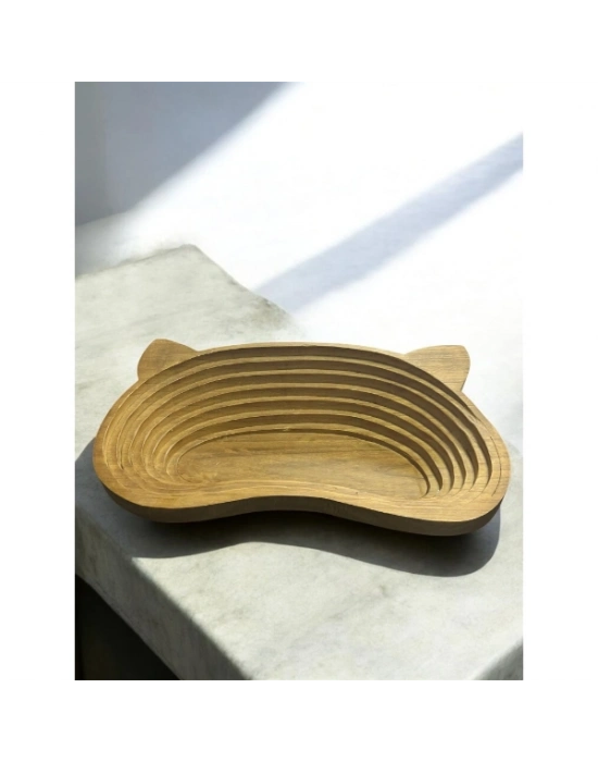 Evcil Hayvan Kulak Motifli Ahşap Yatak