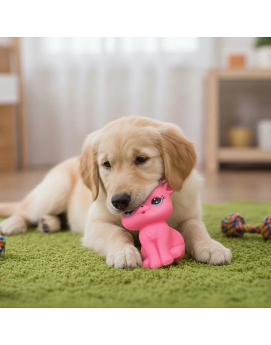 Evcil Hayvan Sesli Geyik Şeklinde Plastik Oyuncak