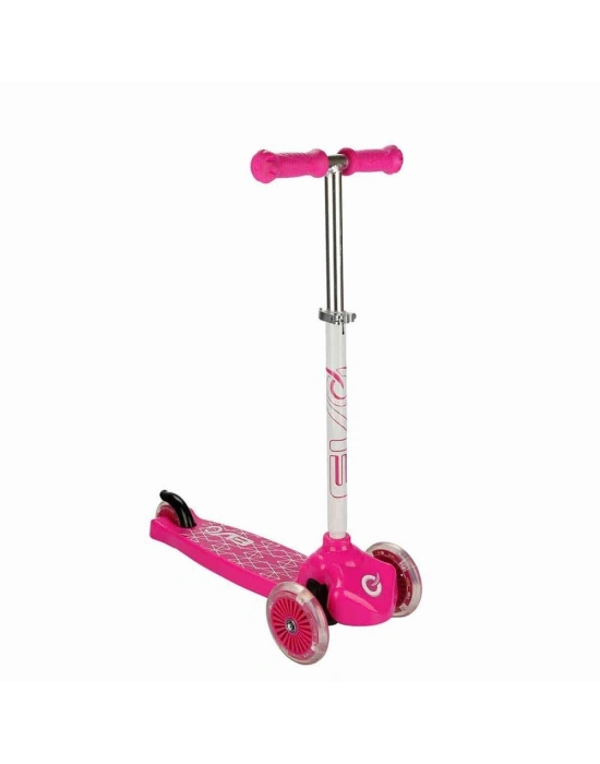 ® Evo Işıklı 3 Tekerlekli Pembe Scooter
