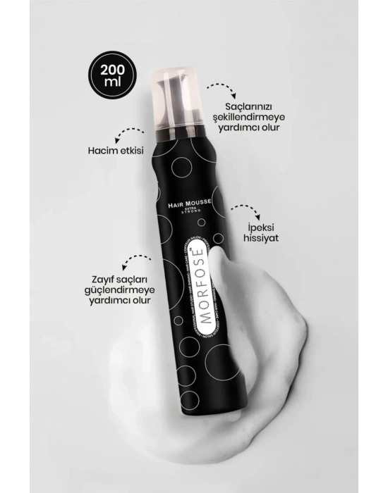 Extra Strong Saç Köpük 200 ML - Ekstra Hacim Tutuş - mrfs