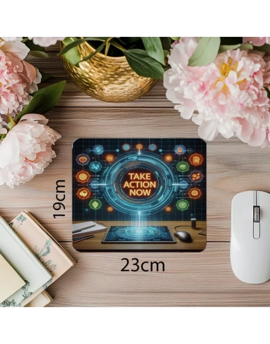 Eylem Odaklı 3D Motivasyon Mouse Pad - 19x23 cm 2 mm Dikdörtgen İthal Baskılı Mouse Pad