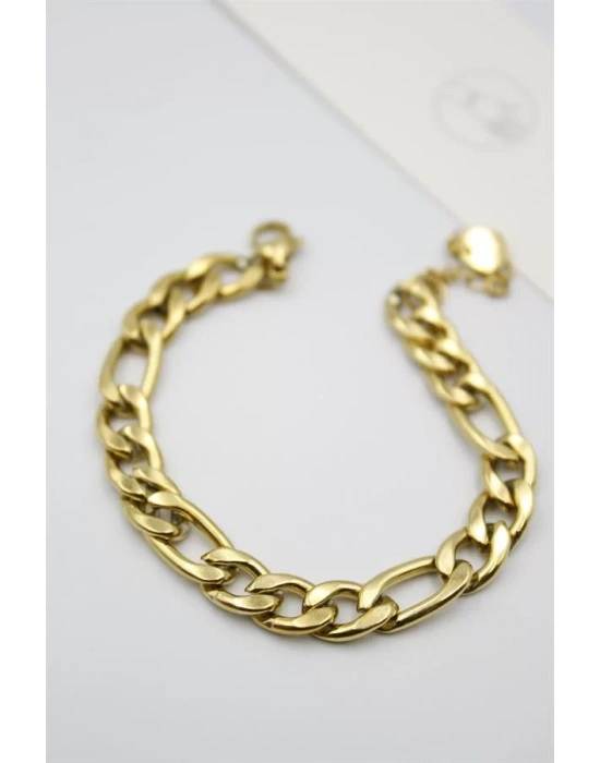 Ezme Zincir Çelik Bileklik - Altın
