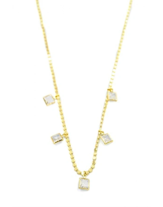 Ezme Zincir Charm Kolye - Altın