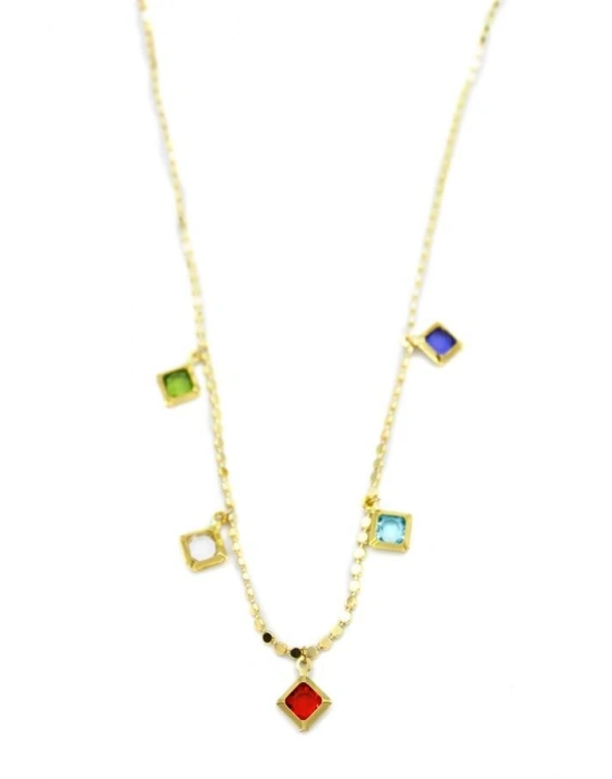 Ezme Zincir Charm Kolye - Altın