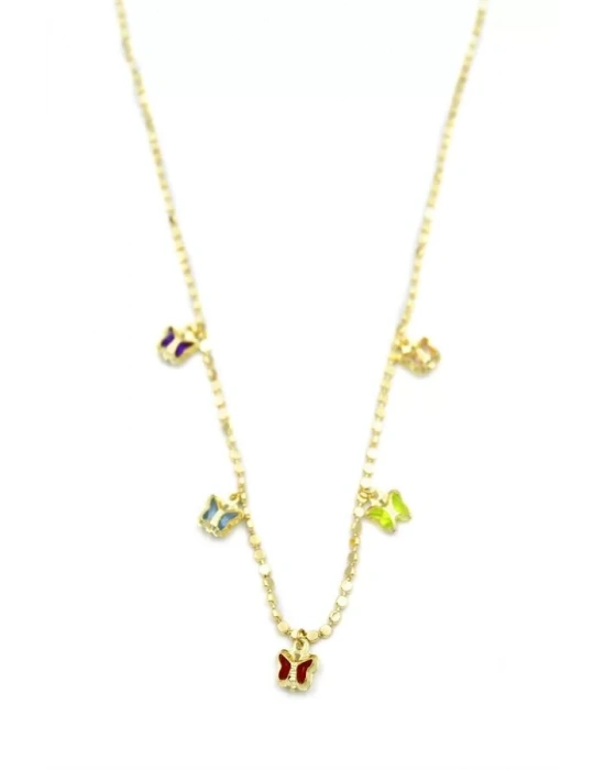 Ezme Zincir Charm Kolye - Altın