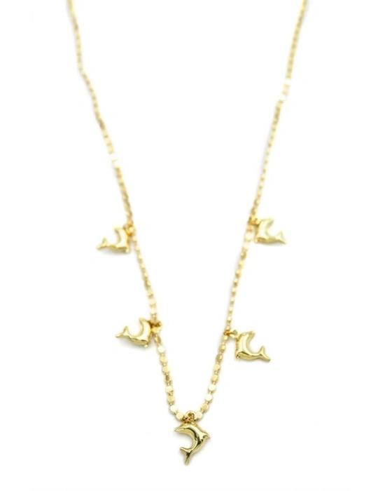 Ezme Zincir Charm Kolye - Altın