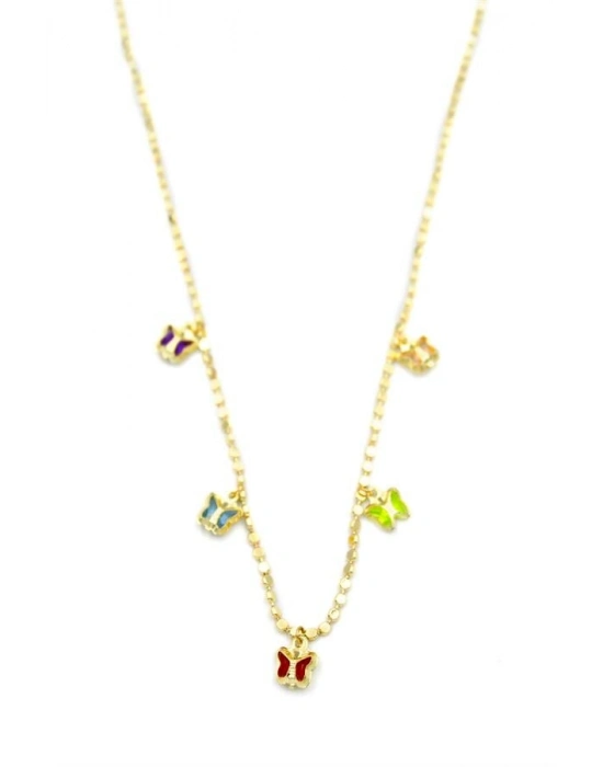 Ezme Zincir Charm Kolye - Altın