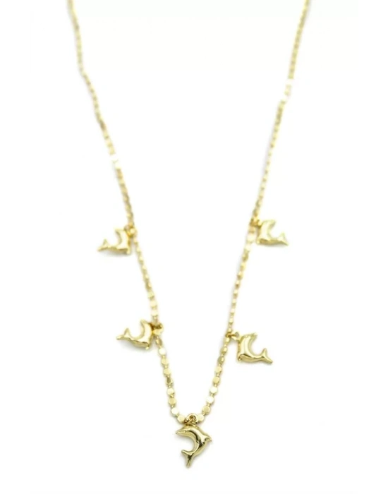 Ezme Zincir Charm Kolye - Altın