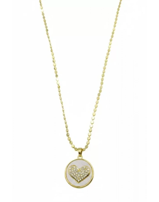 Ezme Zincir Kalp Kolye - Altın