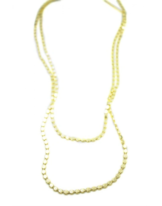 Ezme Zincir Kolye - 90cm - Altın