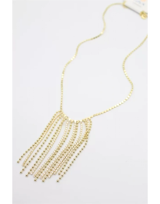 Ezme Zincir Sallantılı Kolye - Altın