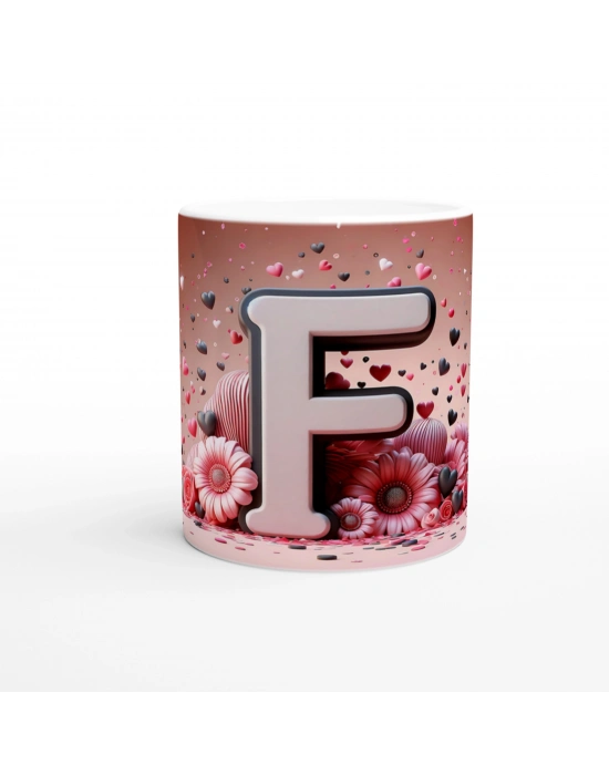 F Harfi Klasik Tarzda Harfli Kupa Bardak