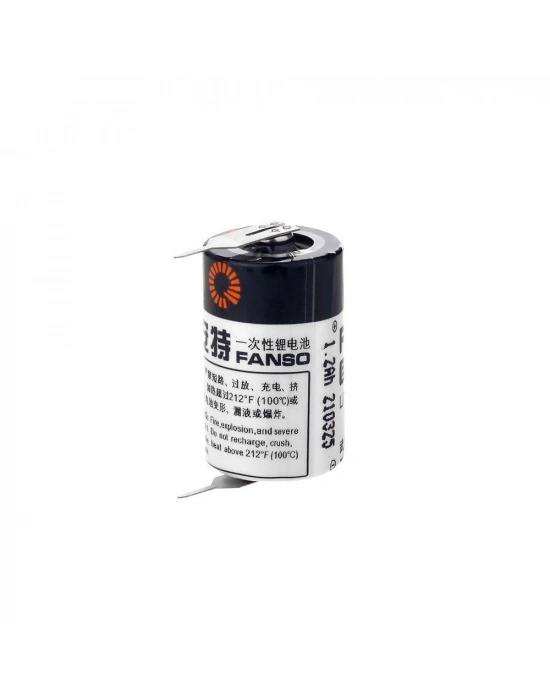 Fanso Er14250h 3.6v 1/2 Aa Size Lithium Pil (li-socl2) 2 Pın