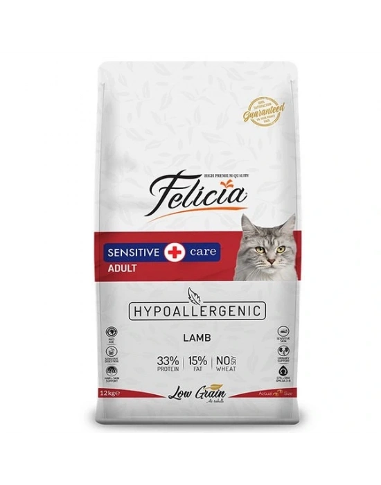 Felicia Düşük Tahıllı Hipoalerjenik Kuzu Etli Yetişkin Kedi Maması 12 Kg