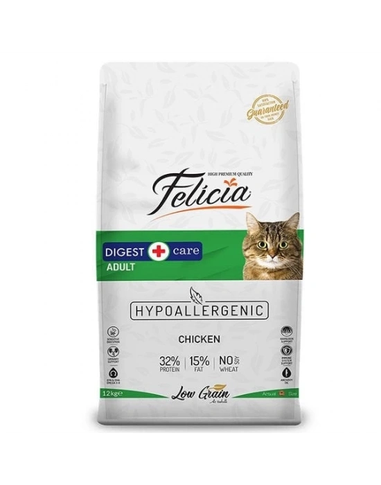 Felicia Düşük Tahıllı Hipoalerjenik Tavuklu Yetişkin Kedi Maması 12 Kg
