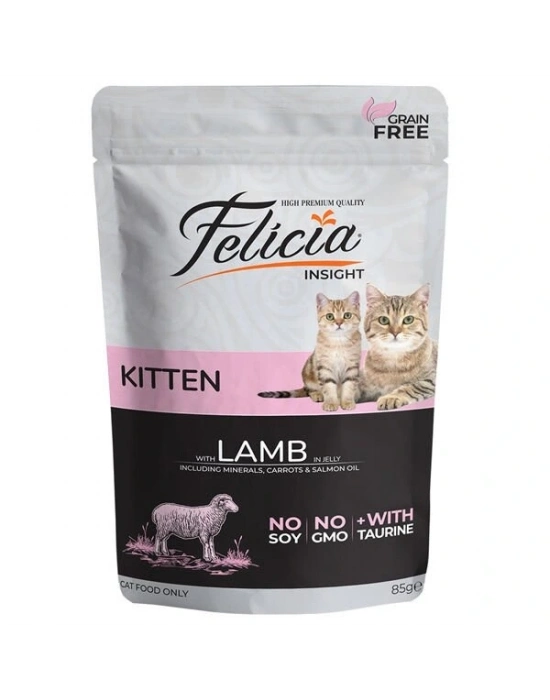 Felicia Tahılsız Kuzu Etli Pouch Yavru Konserve Kedi Maması 1 Adet 85 Gr