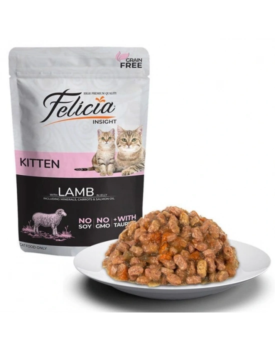 Felicia Tahılsız Kuzu Etli Pouch Yavru Konserve Kedi Maması 1 Adet 85 Gr